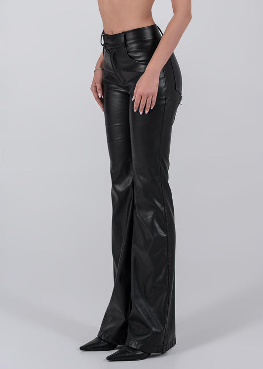 Vegan Black Leather Zipper