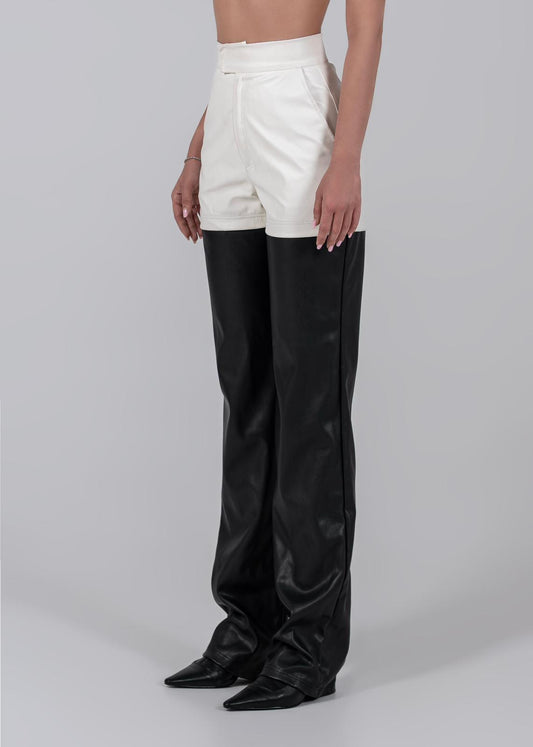 Black & White Leather Pants