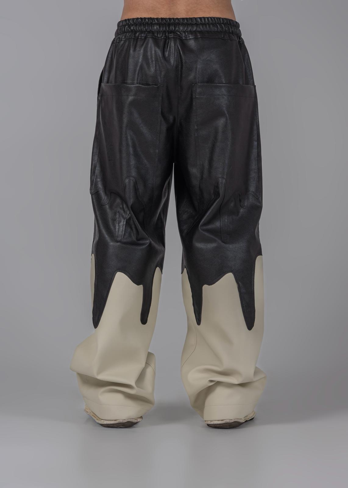 Dripped Vegan Leather Pants
