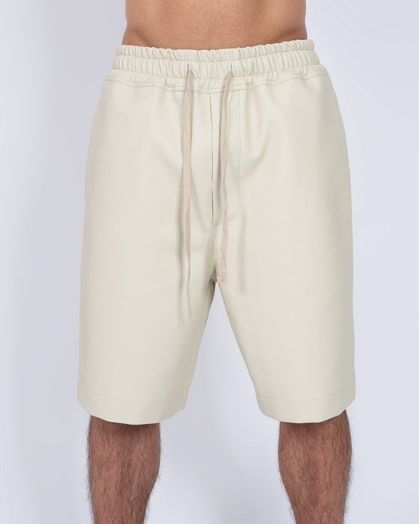 White Leather Shorts