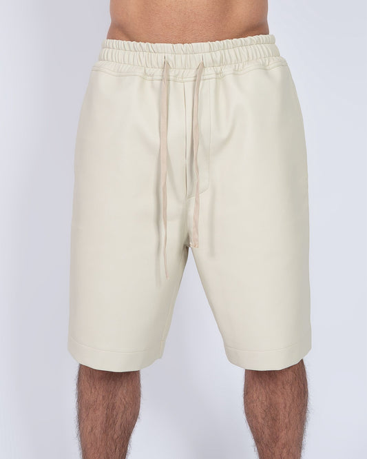 White Leather Shorts
