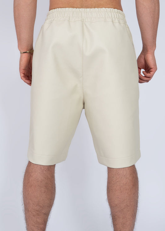 White Leather Shorts