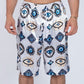White Evil Eye Shorts