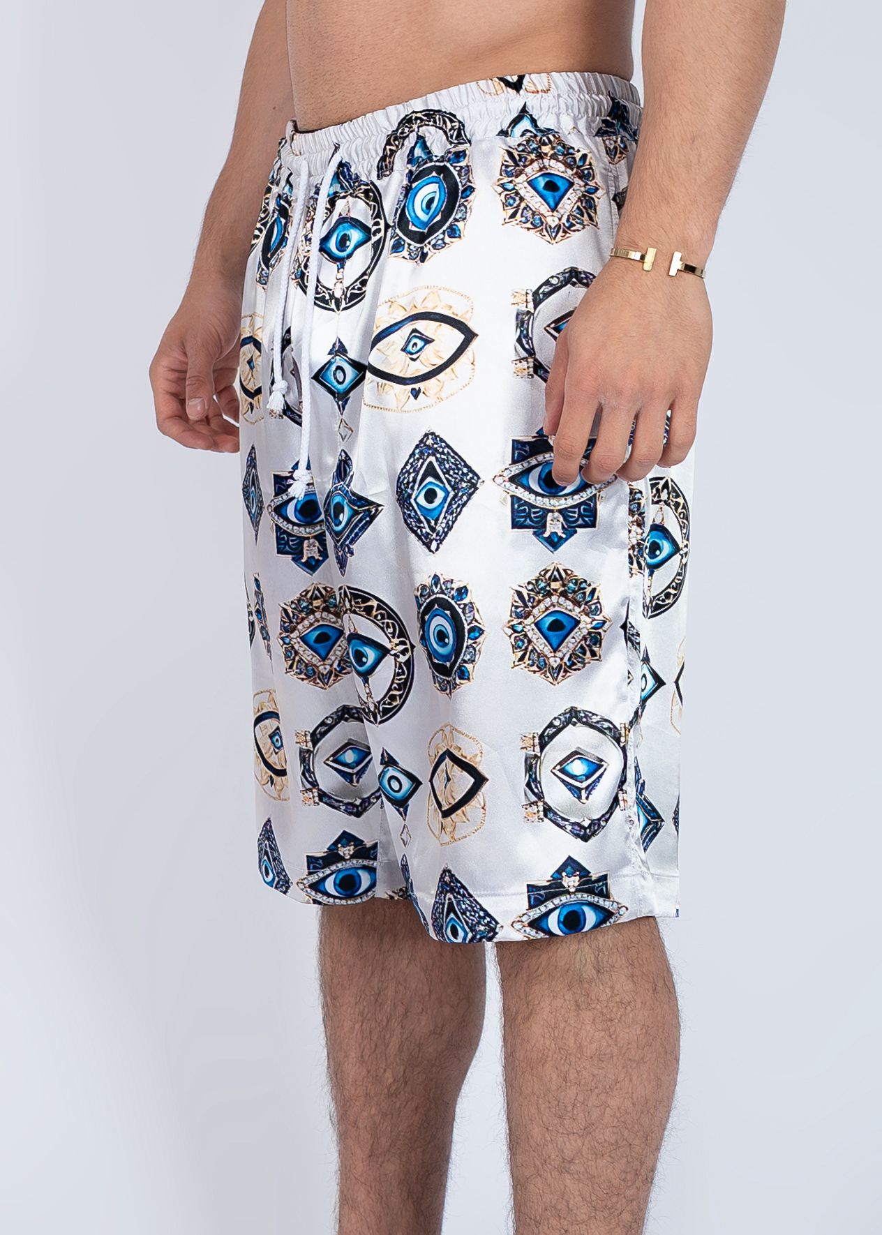 White Evil Eye Shorts