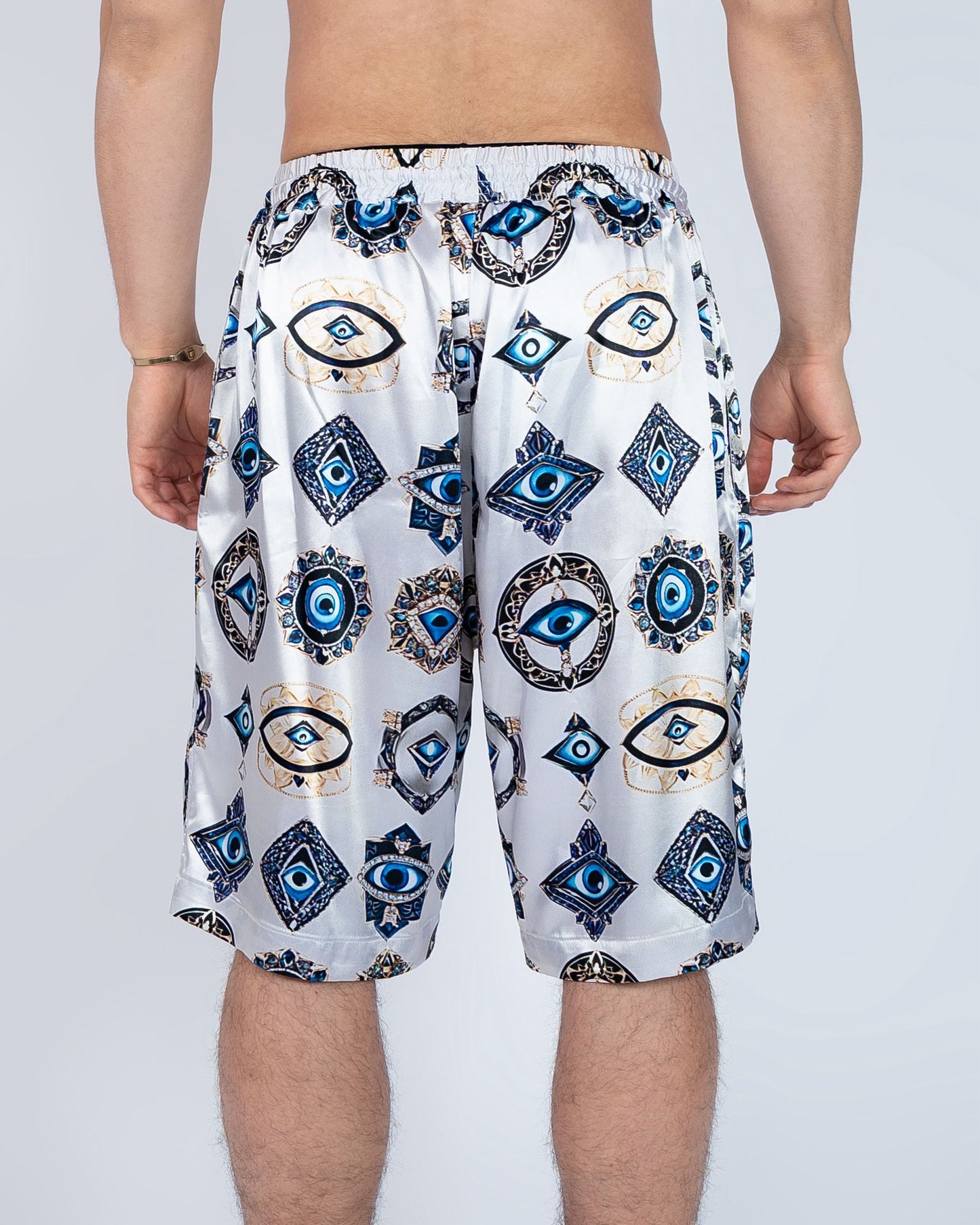 White Evil Eye Shorts