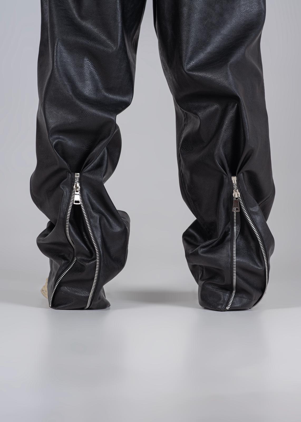 Zipper Vegan Leather Pants